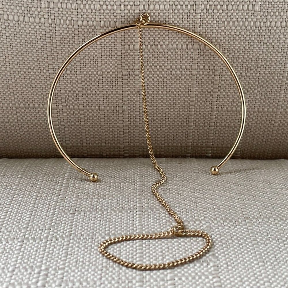 Bracelet With Finger Chain Finger Bracelet Gold Tone Fashion Jewelry